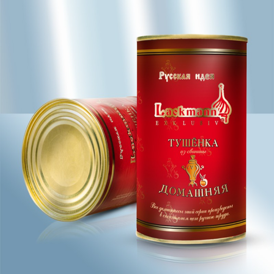 Pork Canned "Tushonka Domashnaya" Lackmann 400g
